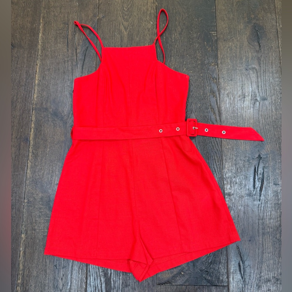 Kittenish Red Spaghetti Strap Jumpsuit